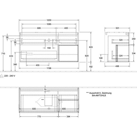 Villeroy & Boch F301GMHB Meuble sous-vasque Finion F30