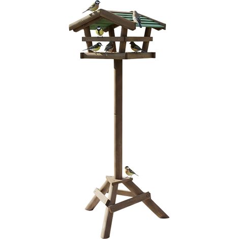 Nichoir avec support - toit en bois resistant aux intemperies (1/5)