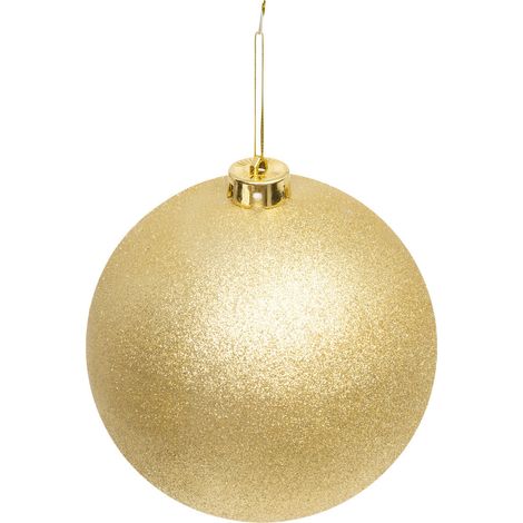 Déco Sapin Boule de Noël XL D 15 cm Doré pailleté - Feeric Christmas (1/2)