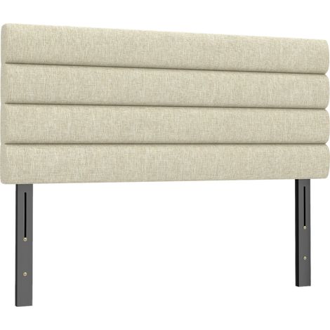 Tête de lit beige 140 cm en lin avec hauteur réglable 106, 116 ou 126 cm, design mural pour chambre cosy et élégante pratique