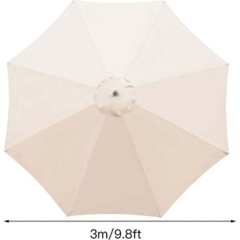 Replacement cover for parasol, 8 ribs, 3 m, waterproof, UV resistant, replacement fabric, grey (1/4)