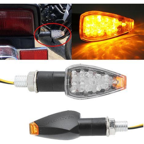 2pcs Clignotants Moto 14LED Lampe de Direction Accessoire pour Yamaha Lentille Transparente (1/5)