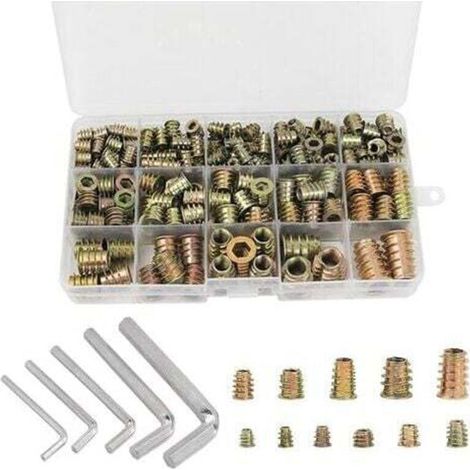 Écrous hexagonaux XVX M4 M5 M6 M8 M10 avec inserts filetés, en alliage de zinc (230 pièces) (1/4)