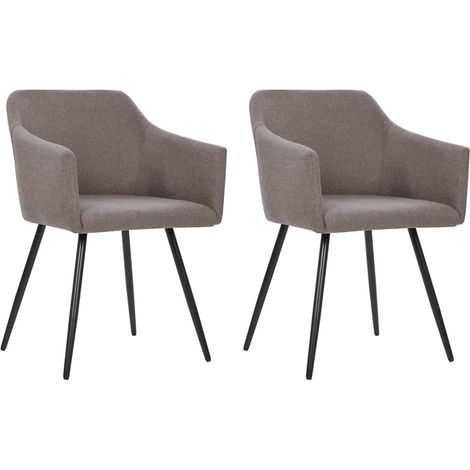 vidaXL Sillas de comedor 2 unidades tela gris taupé (1/5)
