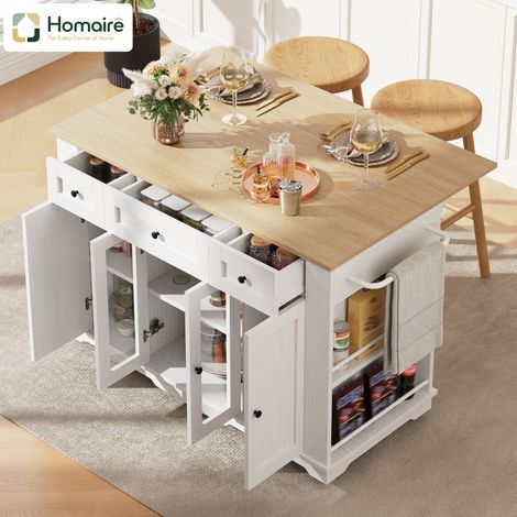 Schrank Glas, Metall, Holz, MDF weiß 151.5 x 60 x 91.7 cm HOMAIRE (1/5)
