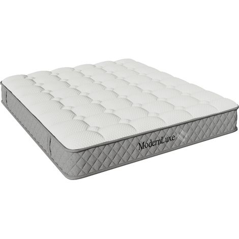 Matelas orthopédique en mousse froide 180x200 cm, matelas à ressorts ensachés 7 zones, fermeté H3 (mi-ferme) – certifié OEKO-TEX®, hauteur 20 cm, 4 poignées + emballé sous vide