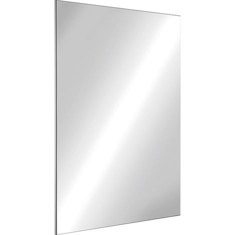 Delabie – Miroir simple de salle de bain inox poli 500 x 400 mm – Fixations invisibles – Épaisseur 10 mm pour finition moderne (1/2)