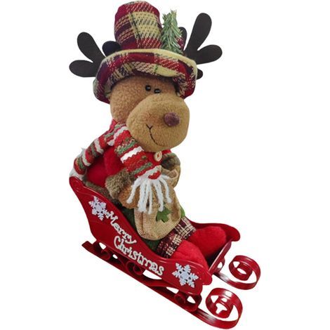 Décorations de Noël pour le bureau : bonhommes de neige, Père Noël, rennes et traîneaux, convenant aux salons, chambres (1/5)