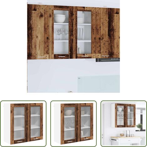 Rangement cuisine - Armoire suspendue Bois ancien 80 x 31 x 80 cm Bois d'ingénierie (1/5)