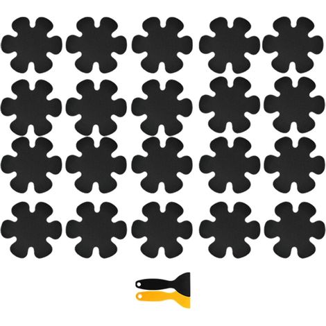 Paquete de 20 pegatinas antideslizantes con espátula, adhesivo transparente para bañera. (1/5)