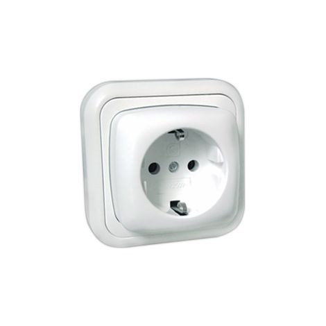 Base Schuko con messa a terra 16A/250V Electro Dh 36.480/B, bianco, 8430552111565