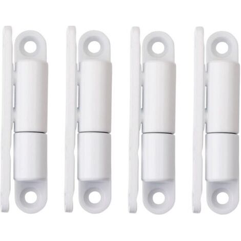 Ensemble de 4 charnières de porte à visser avec technologie de roulement à glissière sans entretien pour portes jusqu'à 40 kg, 15 x 83 mm, laquées blanches. (1/4)