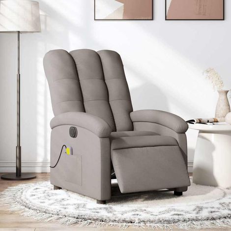 Fauteuil de massage inclinable électrique-Chaise de relaxation Taupe Tissu 926336 (1/5)