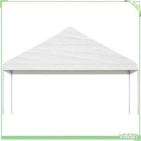 Pavillon avec toit - FAFEICY - 362639 - 5,88x2,23x3,75 m - blanc - PE 160 g/m², acier galvanisé (1/3)