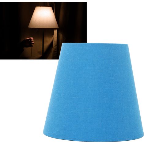 Abat-jour moderne en tissu, abat-jour créatif E14, abat-jour original adapté aux suspensions, appliques murales, lampes de chevet, lampes de table, bleu rétro (1/5)