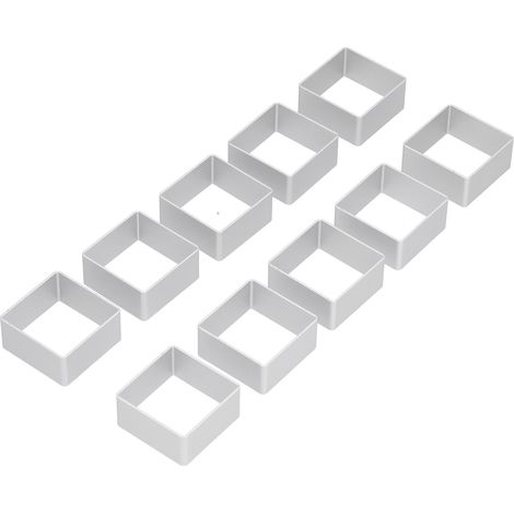 10-teiliges Set Mondkuchenformen aus Edelstahl, Keksausstecher, Plätzchenausstecher, DIY-Backform-Set, Quadrate (1/5)
