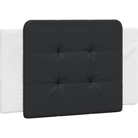 Coussin de tête de lit Zadar noir et blanc 80 cm similicuir