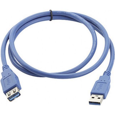 Manhattan USB-Kabel USB 3.2 Gen1 USB-A Stecker, USB-A Buchse 2.00 m Blau vergoldete Steckkontakte, (1/5)