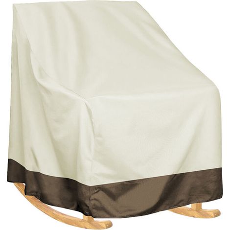 Housse Protection Fauteuil Bascule Extérieur - Tissu Oxford Imperméable - Double Couture - Aération Latérale - Cordons + Sangles - 71 x 84 x 99 cm