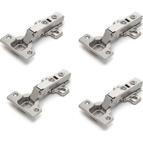 Set mit 4 Scharnieren für Schranktüren, Möbeltüren, gebogene Ecken, Soft-Close, keine Nut erforderlich, einfache Montage (1/4)