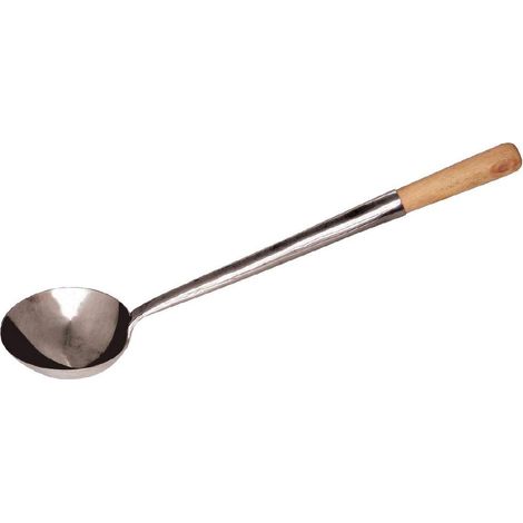 Louche À Soupe - 1 Pièce - Acier Inoxydable Et Bois - Capacité 200 Ml - Cuisine Quotidienne - 11 Cm