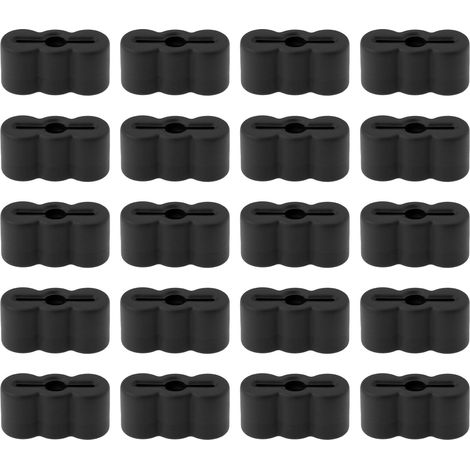 Lot de 20 Butées en Caoutchouc Noir 19,5 X 8,5 X 9,5 Mm pour Glissières de Tiroir (1/5)