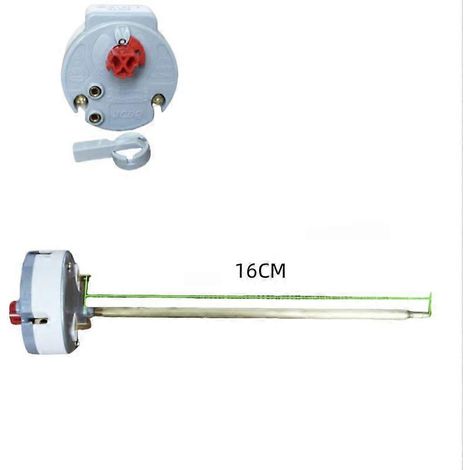 Interrupteur thermostatique à pôles de contrôle de température 16A à pôles en cuivre pur pour chauffe-eau électrique Ariston KST18/T105 (gris court 16 cm) ( ) (1/2)