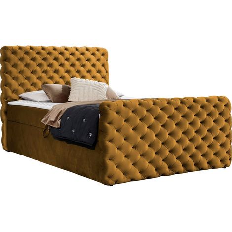 Cama continental Lac I, Velluto 8, Continental, Individuales, 120x200, Tapiz, Somieres, 126x227x123cm (1/5)