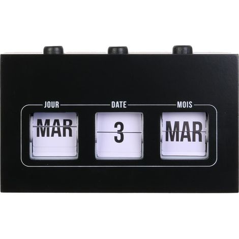 Calendrier Perpétuel Vintage Flip Flap Noir (1/5)