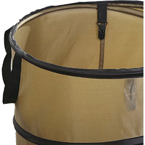 Poubelle de camping pliable en tissu Oxford, idéale pour balcon et jardin. Vert foncé, modèle D34, petite taille, avec clip en S. (1/5)