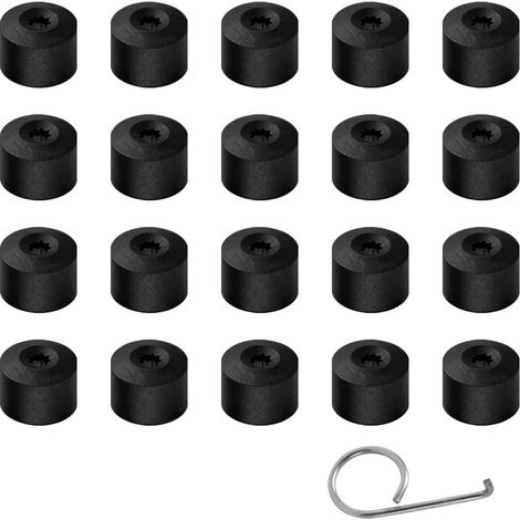 20 Pièces Capuchons de vis de Roue, Cache Moyeu, 17mm Écrou de Roue Capuchon Boulon Couvre Hexagonal Pneu Écrou Couvre Boulon Couverture Voiture Roue Caps avec Outil de Démontage (1/5)