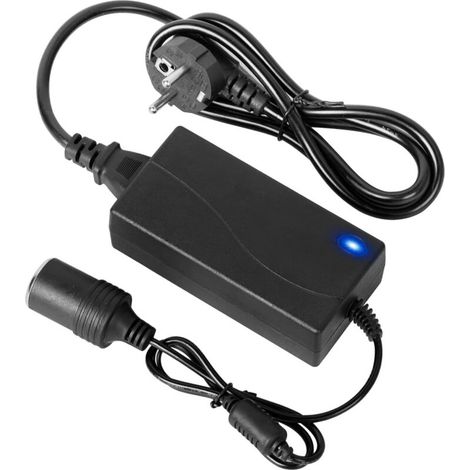 Adaptateur Glaciere Electrique, Convertisseur 220V 12V, 60W 5A Adaptateur Allume Cigare Secteur, Adaptateu 220V 12V Allume Cigare, pour Gonfleur Pneu Aspirateur Réfrigérateur