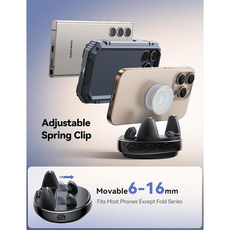 Support téléphone voiture antidérapant tableau de bord, fixation réglable à 360 ° pour smartphone avec support stable et pratique (1/5)