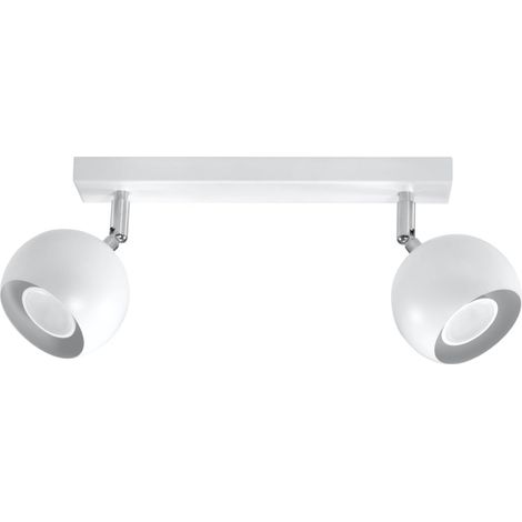 Lámparas de techo Oculare blanco acero 2xGU10 30cm Sollux (1/2)