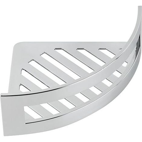 Porte-savon Caledon modele d'angle, metal/plastique chromé 257x183x79mm, fixation incluse