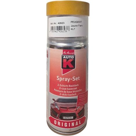 Bombe de peinture pour carrosserie - Peugeot - KLT Jaune faro - 150 ml - Auto K