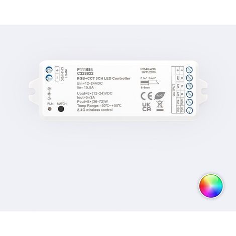 LED Controller Dimmer 12/24V DC für LED-Streifen RGBWW kompatibel mit RF Steuerung RGBWW