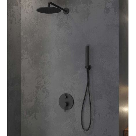 Ensemble de douche à encastrer ARTEMIS avec douchette en inox noir 210 cm (1/3)