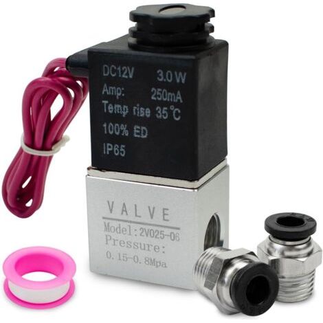 1 électrovanne électropneumatique,2 voies 2 positions,bsp 1/8,dc12v,0.15-0.8mpa,usage industriel (1/5)
