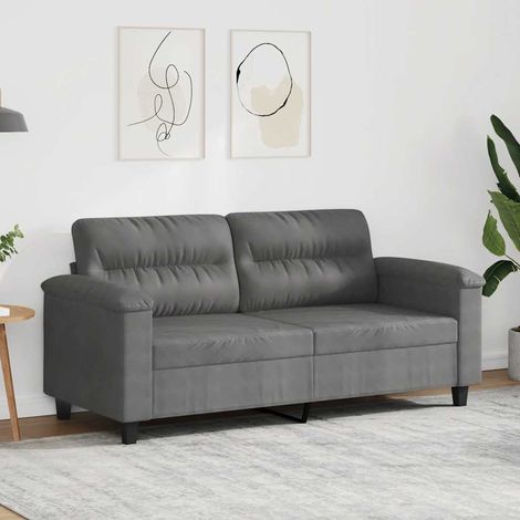 2-Sitzer-Sofa Dunkelgrau 140 cm Mikrofasergewebe