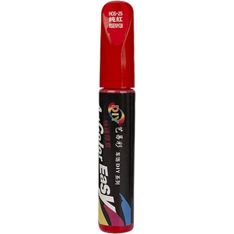 Stylo Peinture Automobile - Tête Brosse Souple - Pour Réparation Rayures Voiture - Compatible Plastique Métal Fibre de Verre PVC - Rouge - 100 ml (1/5)