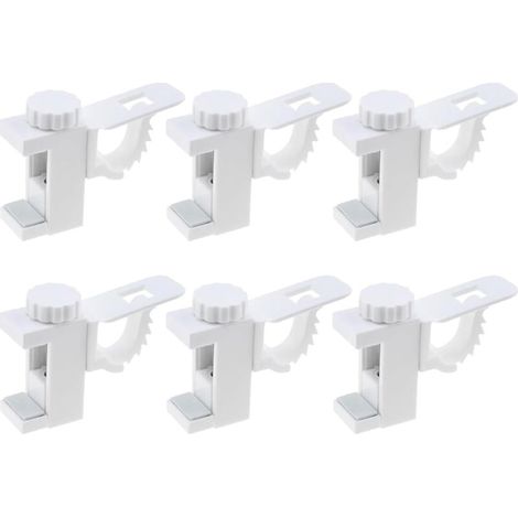 Set mit 6 verstellbaren Gardinenstangen mit Querstange, Handtuchhaken und drehbarer, bohrfreier Gardinenstangenhalterung, geeignet für Gardinen oder Kleiderschränke (1/5)