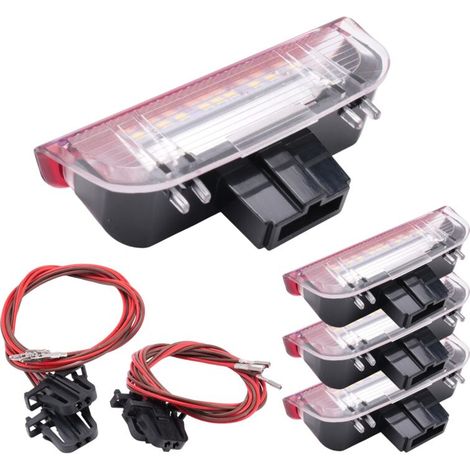 4 PièCes SéRies Voiture LED Porte Avertissement LumièRe Bienvenue Projecteur pour Golf 6 7 MK5 MK6 B6 B7 CC (1/4)