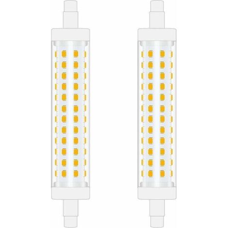 118mm R7S Ampoule LED 10W Blanc Froid 6000K linéaire projecteur à double extrémités remplacement de l’ampoule halogène 100W parfait pour chambre, salle de bain Non-Dimmable 2pcs (1/4)