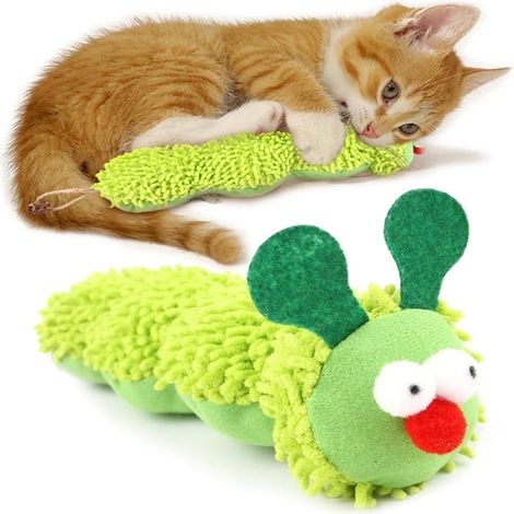 MCBOSON Jouet de chenille en peluche pour chat 2 articles (1/5)