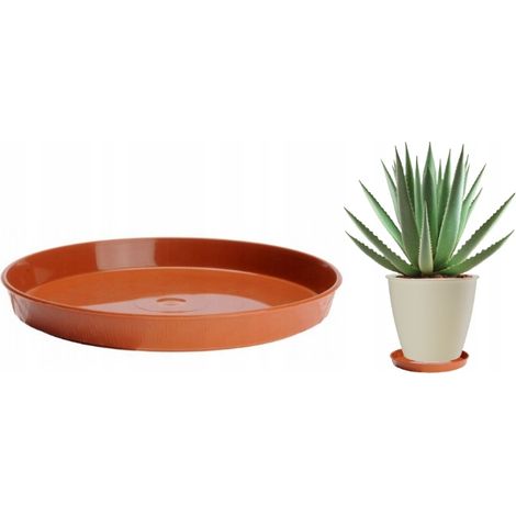 Soporte de imitación madera para maceta de terracota de 14 cm.