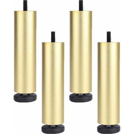 [NIEMALS VERWENDET] 4 Stück Möbelfüße Verstellbare Tischbeine Aluminiumlegierung Möbelbeine für Bett Sofa Schrank Gold - 18cm