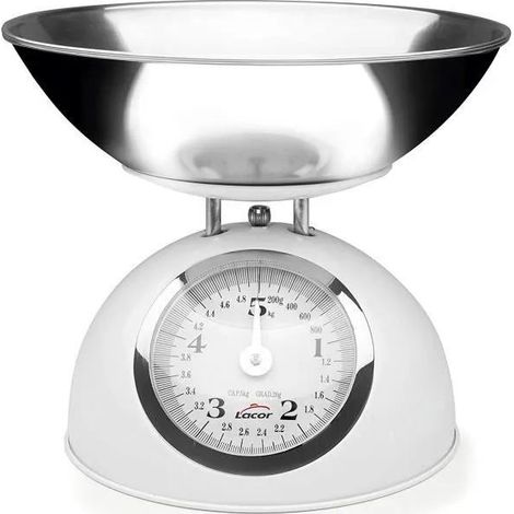 Mechanische Waage Lacor Retro weiß Kapazität 5 kg Edelstahl
