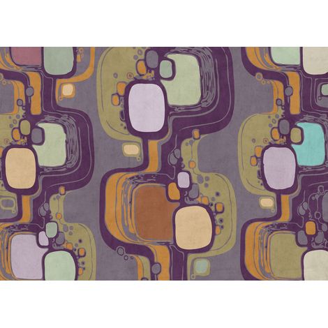 papier peint panoramique motif graphique multicolore  - Komar (1/3)