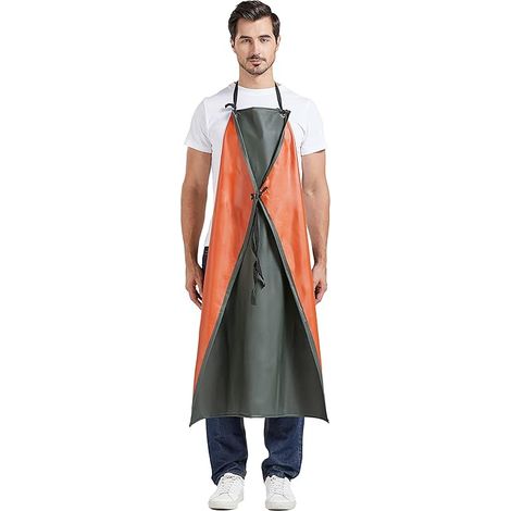 Dünne PVC-Arbeitsschürze, leicht, unisex, wasserdicht, strapazierfähig, geeignet für Gartenarbeit, Schlachthöfe und Fabriken (1/3)